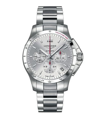 Longines - L3.697.4.76.6  Conquest Chronograph Automatic 44.5mm Silver