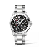 Longines Conquest Chronograph Quartz 41 Stainless Steel / Silver / Strap (L3.700.4.56.6)