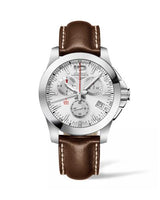 Longines Conquest Chronograph Quartz 41 Stainless Steel / Black / Strap (L3.700.4.76.5)