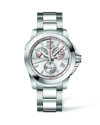 Longines - L3.701.4.76.6  Conquest Chronograph Quartz Jumping 41 Stainless Steel / Silver / Bracelet