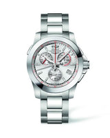 Longines Conquest Chronograph Quartz Jumping 41 Stainless Steel / Black / Bracelet (L3.701.4.76.6)