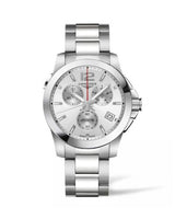 Longines Conquest Chronograph Quartz 41 Stainless Steel / Black / Strap (L3.702.4.76.6)