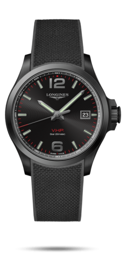 Longines - L3.726.2.56.9  Conquest V.H.P. 43 PVD / Black / Rubber