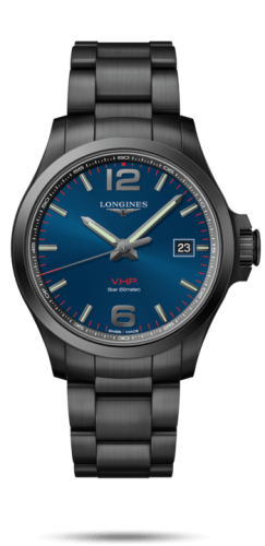 Longines - L3.726.2.96.6  Conquest V.H.P. 43 PVD / Blue / Bracelet