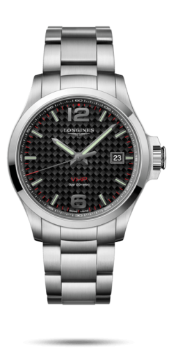 Longines - L3.726.4.66.6  Conquest V.H.P. 43 Stainless Steel / Carbon / Bracelet