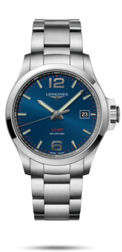 Longines - L3.726.4.96.6  Conquest V.H.P. 43 Stainless Steel / Blue / Bracelet