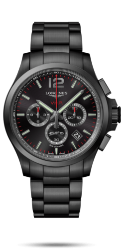 Longines - L3.727.2.56.6  Conquest V.H.P. Chronograph 44 PVD / Black / Bracelet