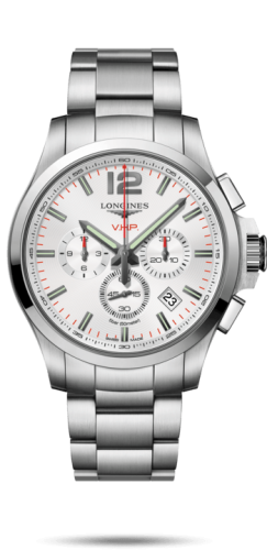 Longines - L3.727.4.76.6  Conquest V.H.P. Chronograph 44 Stainless Steel / Silver / Bracelet