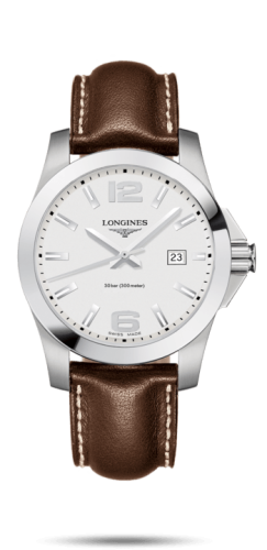 Longines - L3.759.4.76.5  Conquest Quartz 41 Stainless Steel / Silver / Strap