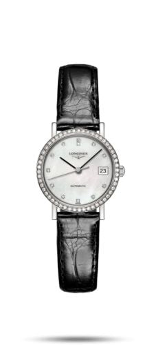 Longines - L4.309.0.87.2  Elegant Collection 25.5 Automatic Stainless Steel / Diamond / MOP / Strap