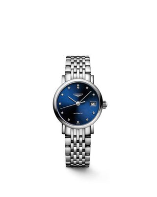 Longines - L4.309.4.97.6  Elegant Collection 25.5 Automatic Stainless Steel / Blue - Diamond / Bracelet