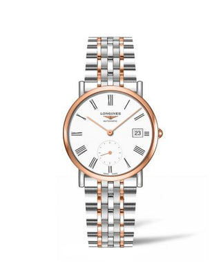 Longines - L4.312.5.11.7  Elegant Collection Small Second 34.5 Stainless Steel - Pink Gold / White - Roman / Bracelet