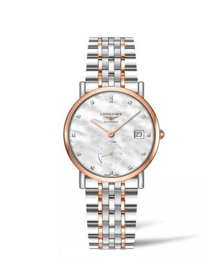 Longines - L4.312.5.87.7  Elegant Collection Small Second 34.5 Stainless Steel - Pink Gold / MOP / Bracelet