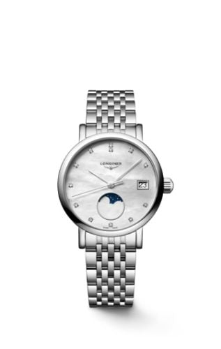 Longines - L4.330.4.87.6  Elegant Collection Moonphase 30 Stainless Steel / MOP / Bracelet