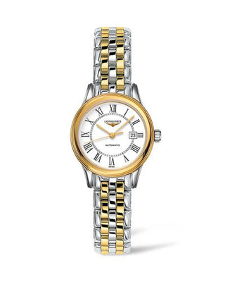 Longines - L4.374.3.21.7  Flagship 30 Stainless Steel - Yellow Gold / White - Roman / Bracelet