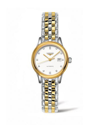 Longines - L4.374.3.27.7  Flagship 30 Stainless Steel - Yellow Gold / White - Diamond / Bracelet