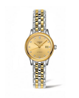 Longines - L4.374.3.37.7  Flagship 30 Stainless Steel - Yellow Gold / Gilt - Diamond / Bracelet