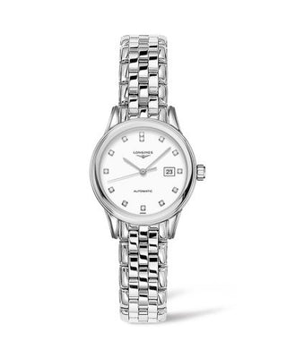 Longines - L4.374.4.27.6  Flagship 30 Stainless Steel / White - Diamond / Bracelet