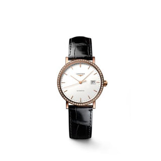 Longines - L4.378.9.12.4  Elegant Collection Automatic 27.2 Pink Gold - Diamond / White