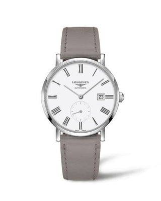 Longines - L4.812.4.11.2  Elegant Collection Small Second 39 Stainless Steel / White - Roman