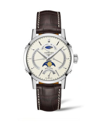 Longines - L4.828.4.92.2  1832 Retrograde Moonphase Stainless Steel / Beige