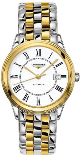 Longines - L4.874.3.21.7  Flagship 38.5 Stainless Steel / Yellow Gold / White-Roman / Bracelet