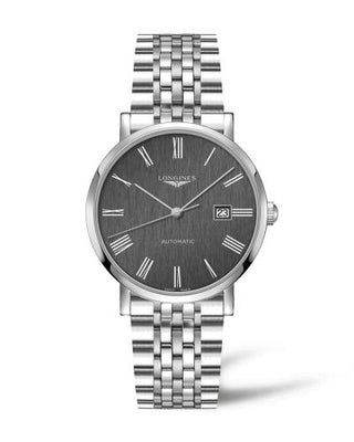 Longines - L4.911.4.71.6  Elegant Collection Automatic 41 Stainless Steel / Anthracite - Roman / Bracelet