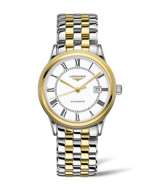 Longines - L4.984.3.21.7  Flagship 40 Stainless Steel - Yellow Gold / White - Roman / Bracelet