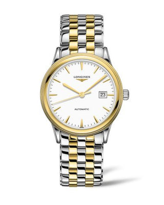 Longines - L4.984.3.22.7  Flagship 40 Stainless Steel - Yellow Gold / White / Bracelet