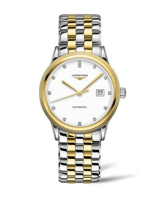 Longines - L4.984.3.27.7  Flagship 40 Stainless Steel - Yellow Gold / White - Diamond / Bracelet