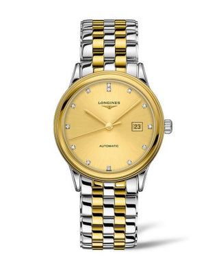 Longines - L4.984.3.37.7  Flagship 40 Stainless Steel - Yellow Gold / Gilt - Diamond / Bracelet