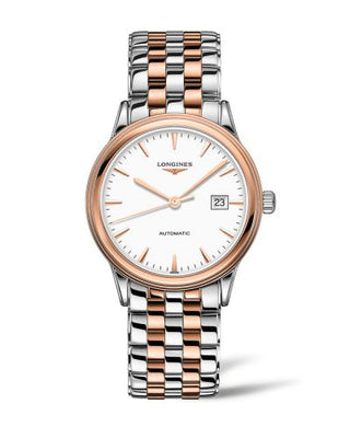 Longines - L4.984.3.92.7  Flagship 40 Stainless Steel - Pink Gold / White / Bracelet