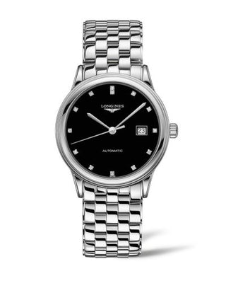 Longines - L4.984.4.57.6  Flagship 40 Stainless Steel / Black - Diamond / Bracelet