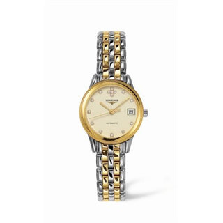 Longines - L4.274.3.07.7  Flagship 26 Automatic Two Tone Cream Diamond