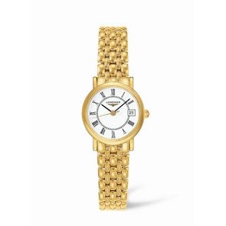 Longines - L4.277.6.11.6  Presence 23.5 Quartz Yellow Gold / White - Roman / Bracelet