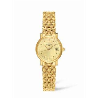 Longines - L4.277.6.32.6  Presence 23.5 Quartz Yellow Gold / Champagne / Bracelet