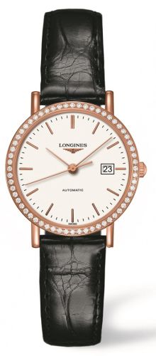 Longines - L4.287.9.12.0  Elegant Collection Automatic 29 Pink Gold / Diamond / White