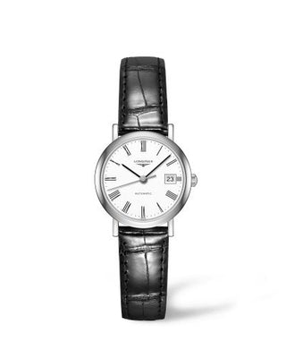 Longines - L4.309.4.11.2  Elegant Collection 25.5 Automatic Stainless Steel / White / Strap