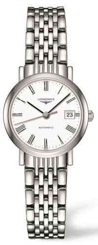 Longines - L4.309.4.11.6  Elegant Collection 25.5 Automatic Stainless Steel / White / Bracelet