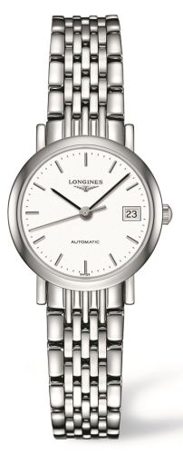 Longines - L4.309.4.12.6  Elegant Collection 25.5 Automatic Stainless Steel / White / Bracelet