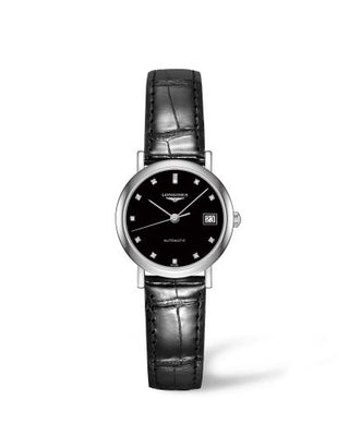 Longines - L4.309.4.57.2  Elegant Collection 25.5 Automatic Stainless Steel / Black / Strap