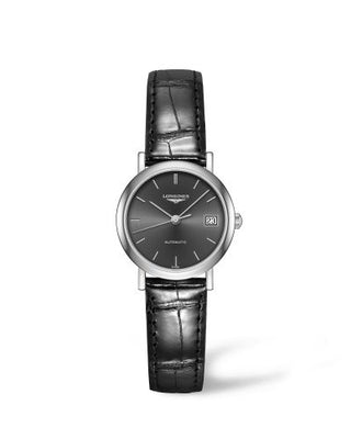 Longines - L4.309.4.72.2  Elegant Collection 25.5 Automatic Stainless Steel / Grey / Strap