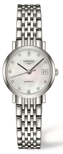 Longines - L4.309.4.87.6  Elegant Collection 25.5 Automatic Stainless Steel / MOP / Bracelet