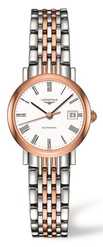 Longines - L4.309.5.11.7  Elegant Collection 25.5 Automatic Stainless Steel / Red Gold / White