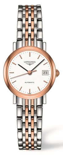 Longines - L4.309.5.12.7  Elegant Collection 25.5 Automatic Stainless Steel / Red Gold / White