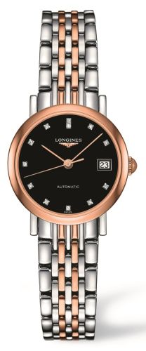 Longines - L4.309.5.57.7  Elegant Collection 25.5 Automatic Stainless Steel / Red Gold / Black