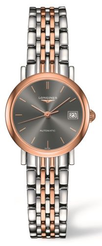 Longines - L4.309.5.72.7  Elegant Collection 25.5 Automatic Stainless Steel / Red Gold / Grey