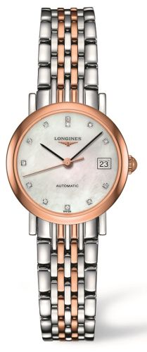 Longines - L4.309.5.87.7  Elegant Collection 25.5 Automatic Stainless Steel / Red Gold / MOP