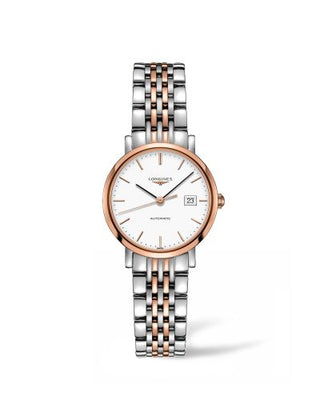 Longines - L4.310.5.12.7  Elegant Collection Automatic 29 Stainless Steel / Pink Gold / White