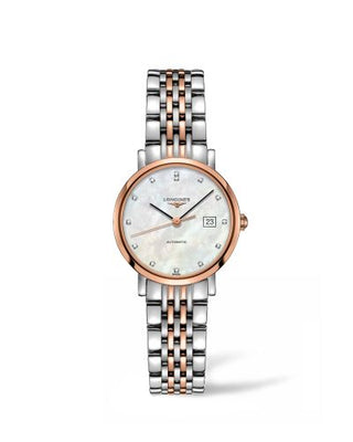 Longines - L4.310.5.87.7  Elegant Collection Automatic 29 Stainless Steel / Pink Gold / MOP